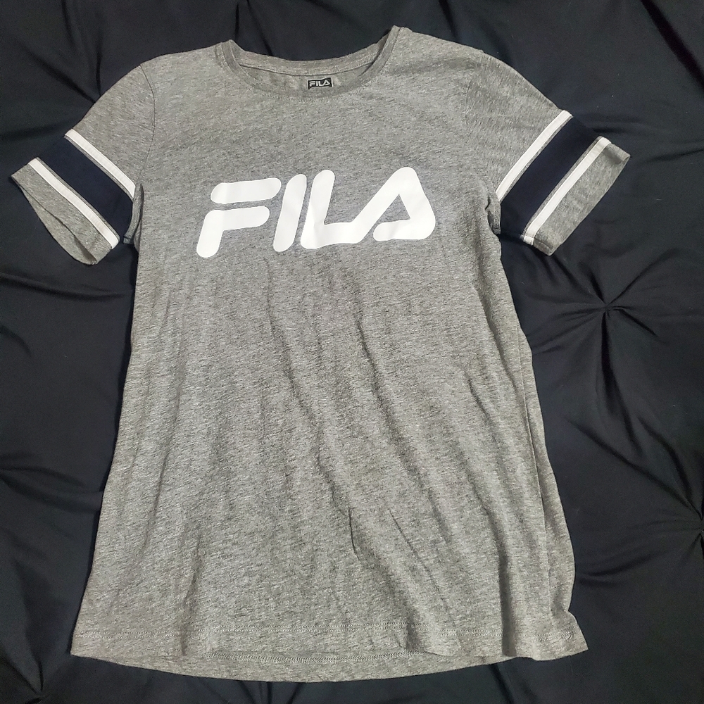 Fila Heather Gray Tee with White Logo